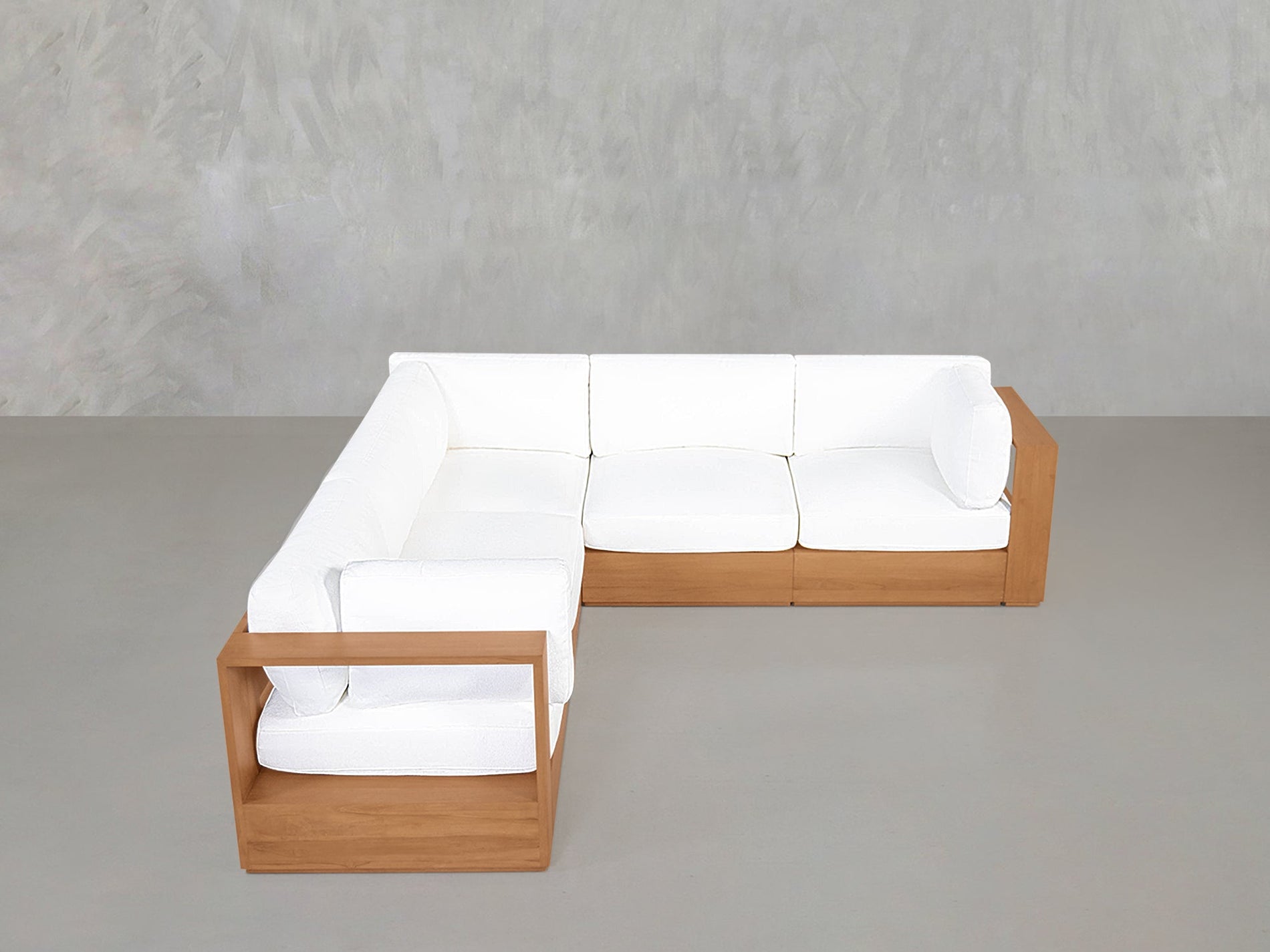 5-Seat Modular Corner Sectional Teak Outdoor - 7th Avenue