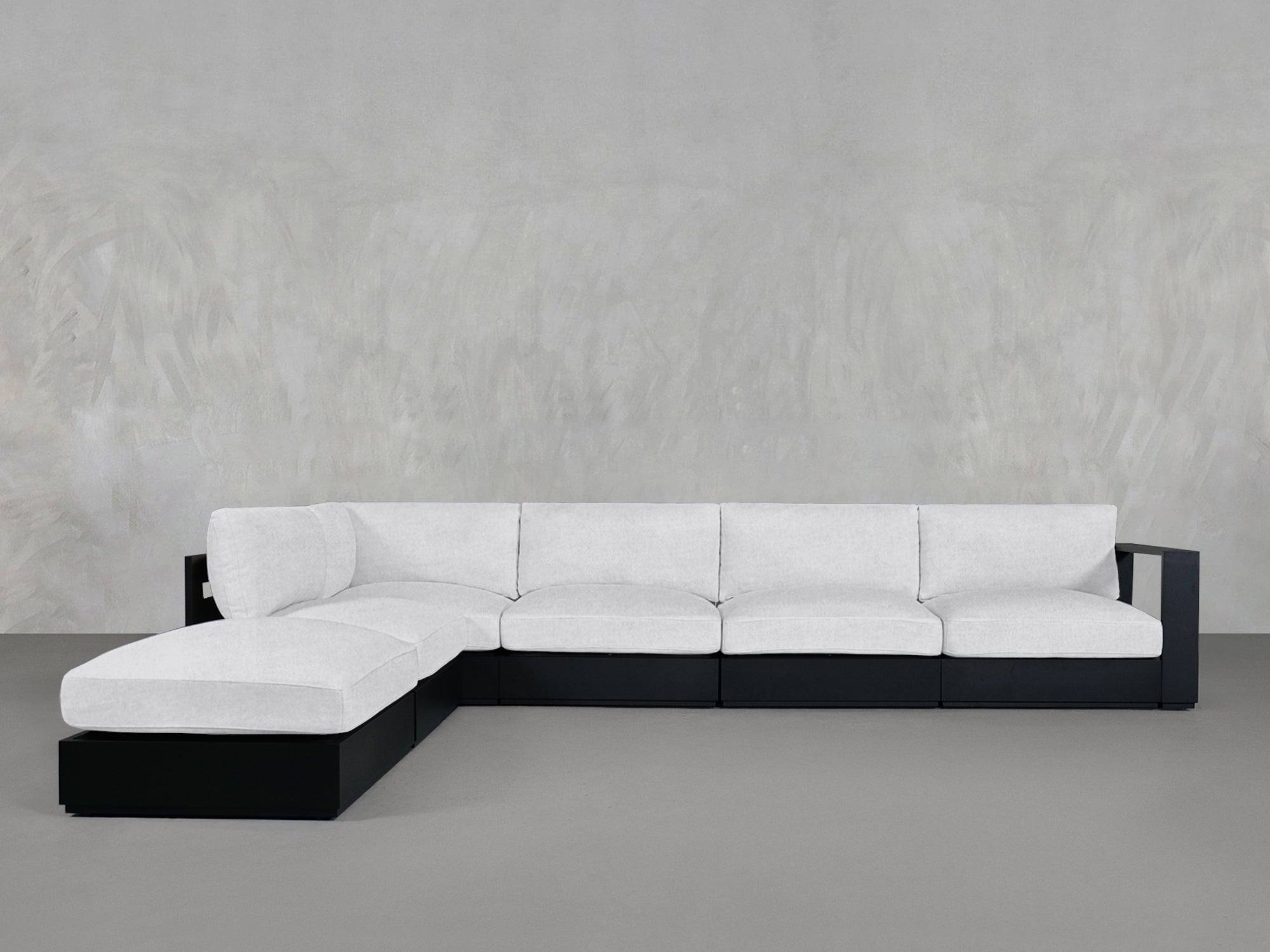 6-Seat Modular Corner Lounger Sectional Aluminum Outdoor