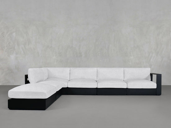 6-Seat Modular Corner Lounger Sectional Aluminum Outdoor