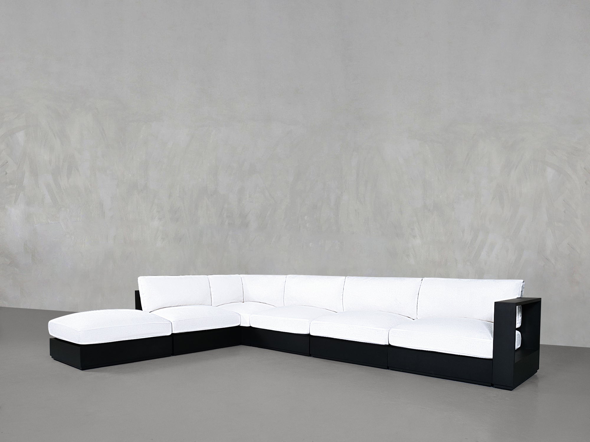 6-Seat Modular Corner Lounger Sectional Aluminum Outdoor