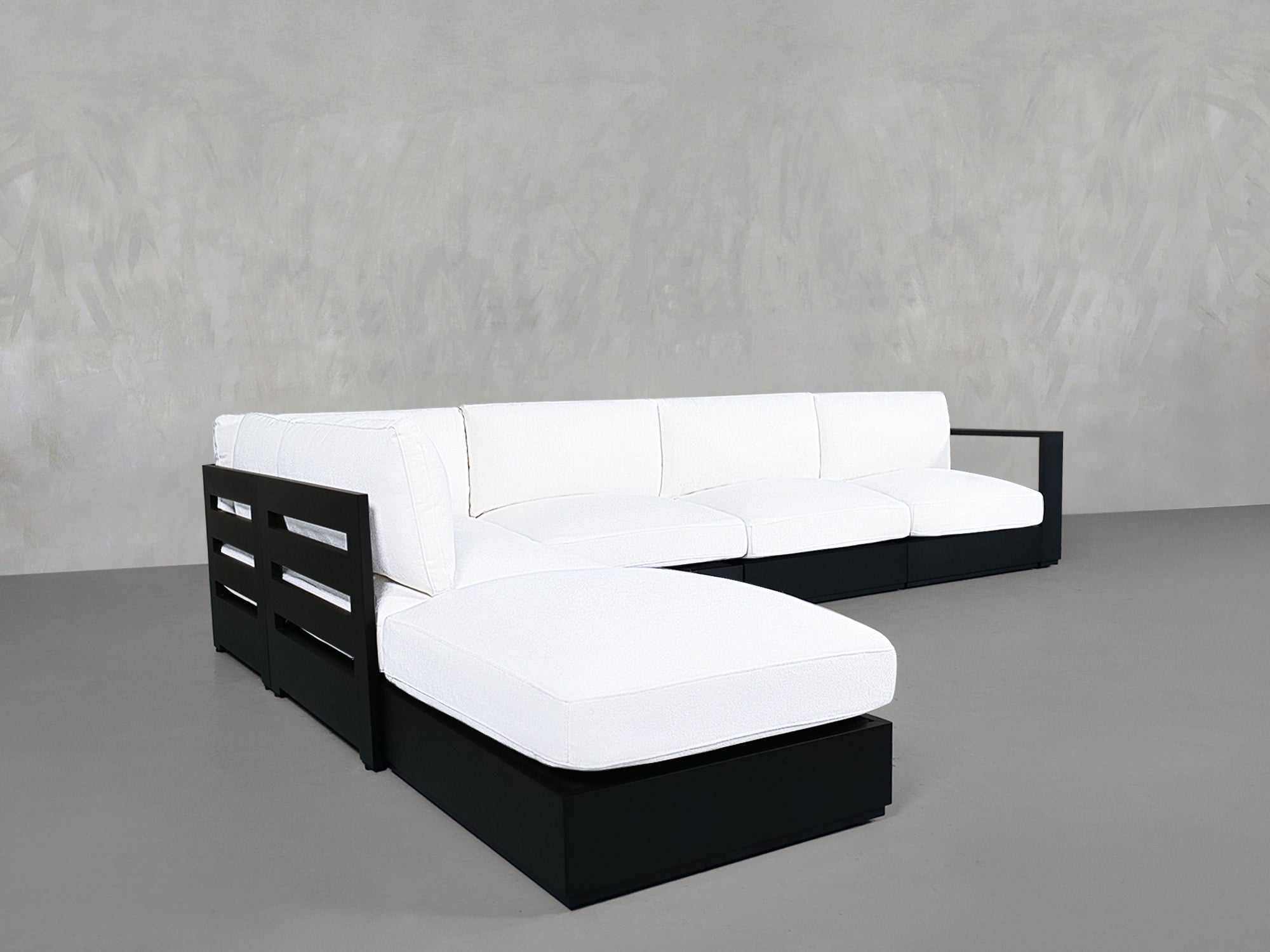 6-Seat Modular Corner Lounger Sectional Aluminum Outdoor