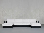 6-Seat Modular Double Chaise Sectional Aluminum Outdoor