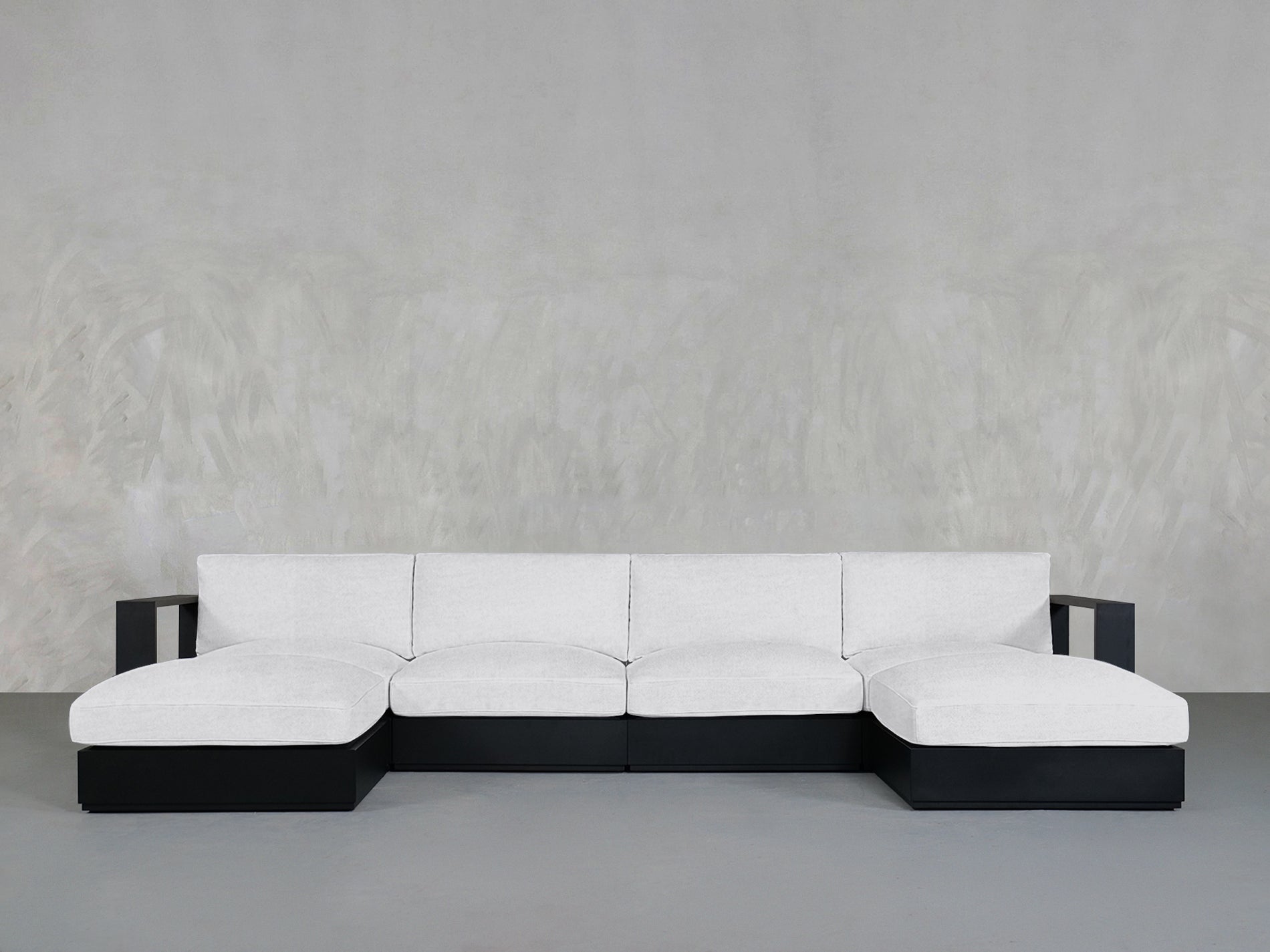 6-Seat Modular Double Chaise Sectional Aluminum Outdoor