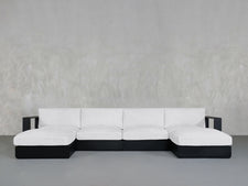 6-Seat Modular Double Chaise Sectional Aluminum Outdoor