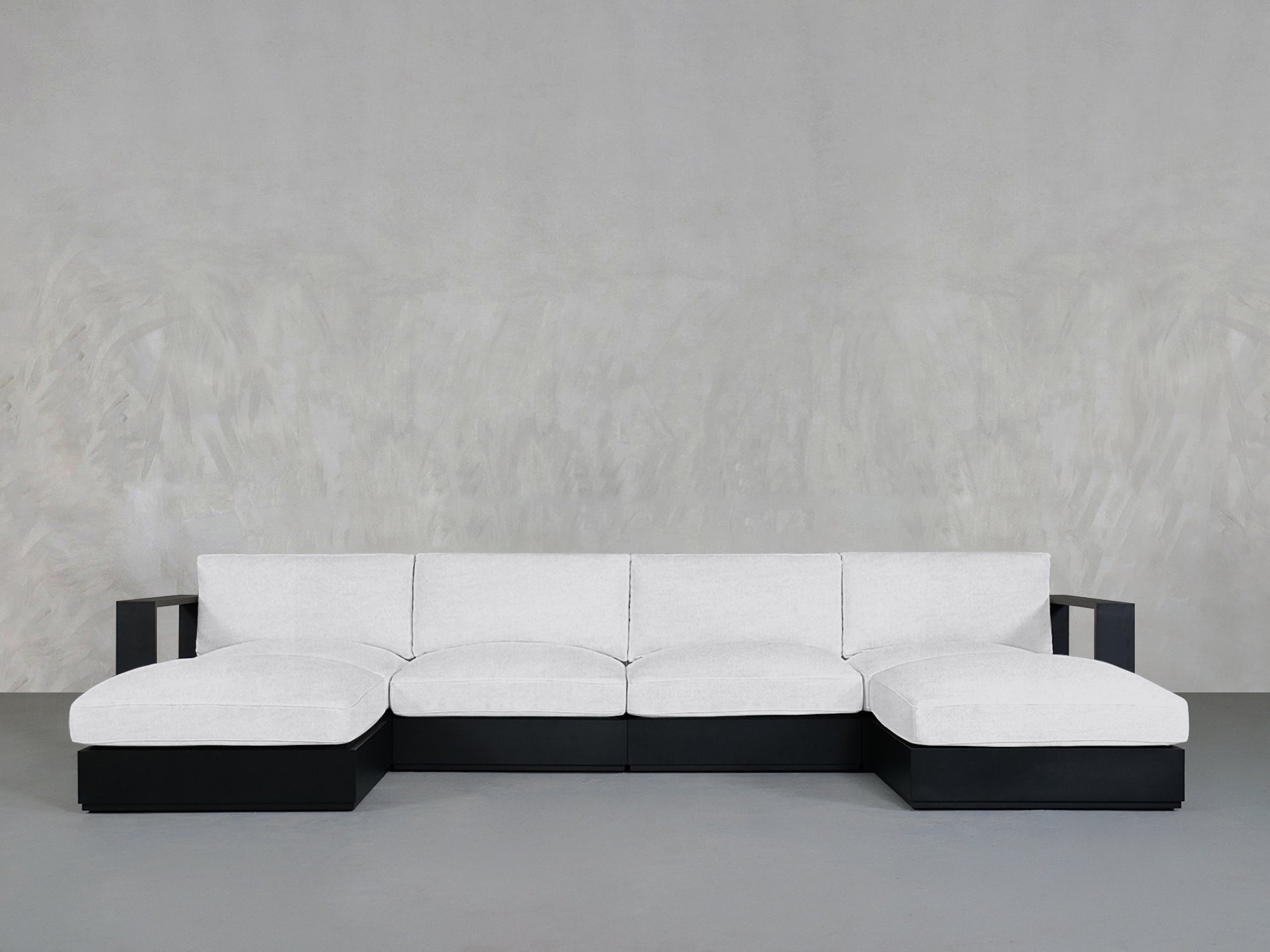 6-Seat Modular Double Chaise Sectional Aluminum Outdoor