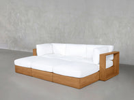 6-Seat Modular Daybed Teak Outdoor