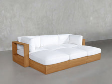 6-Seat Modular Daybed Teak Outdoor