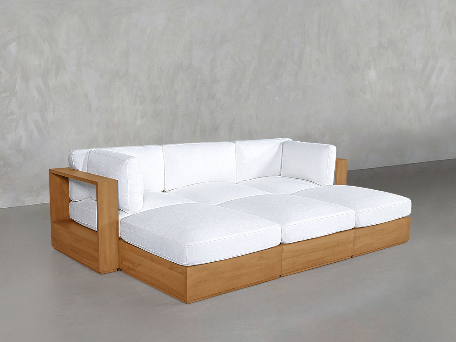 6-Seat Modular Daybed Teak Outdoor