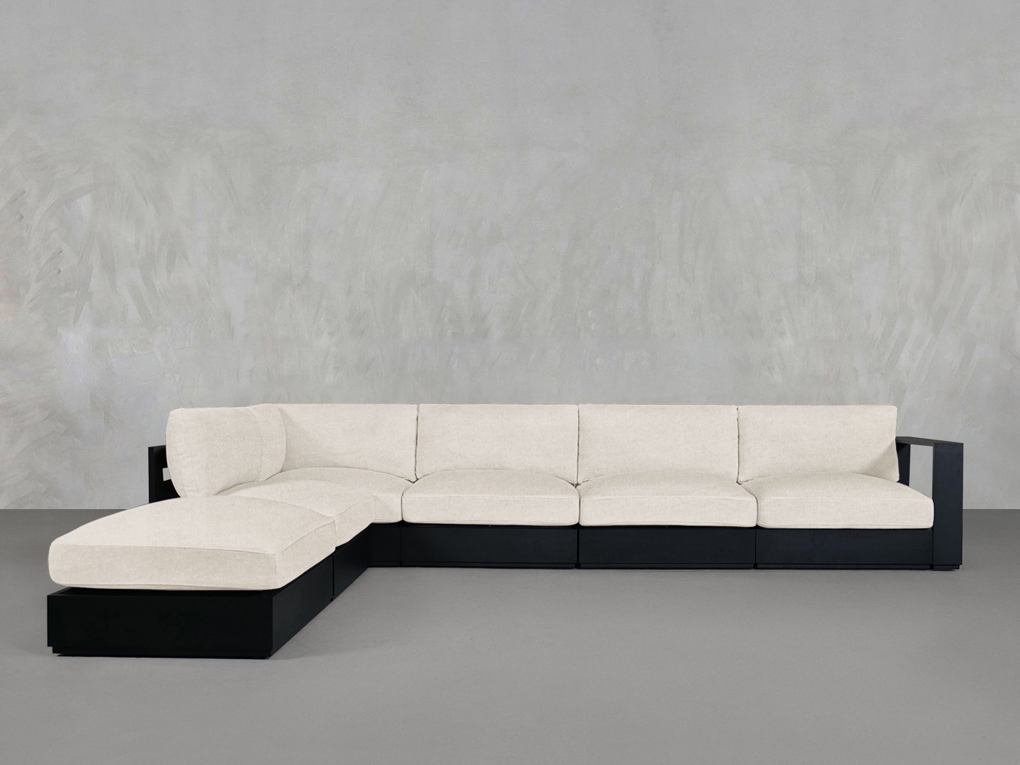 6 - Seat Modular Corner Lounger Sectional Aluminum Outdoor - 7th Avenue