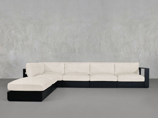 6 - Seat Modular Corner Lounger Sectional Aluminum Outdoor - 7th Avenue