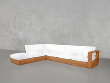 6-Seat Modular Corner Lounger Sectional Teak Outdoor - 7th Avenue