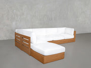 6-Seat Modular Corner Lounger Sectional Teak Outdoor - 7th Avenue