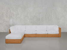 6-Seat Modular Corner Lounger Sectional Teak Outdoor - 7th Avenue
