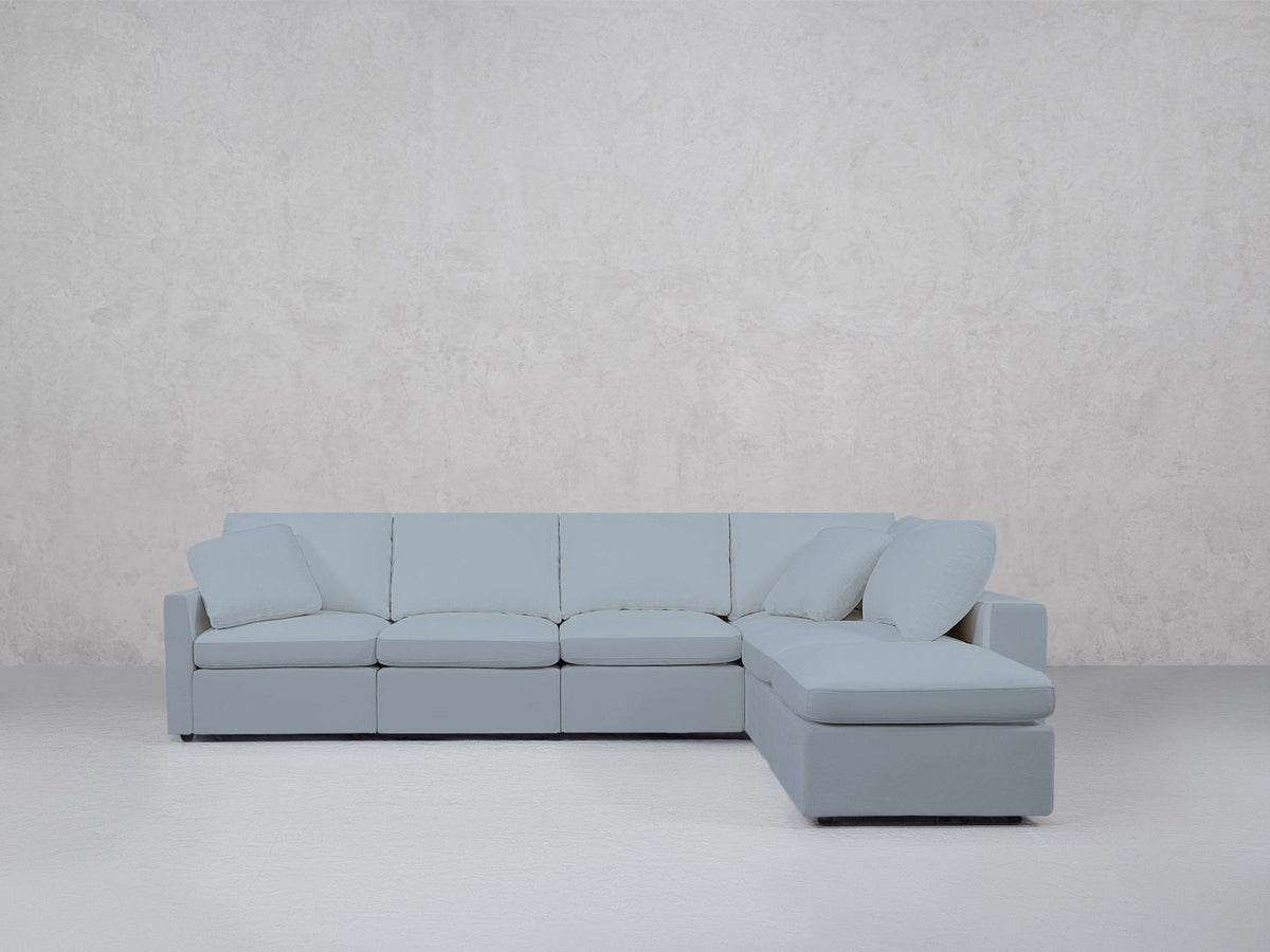 6-Seat Modular Corner Right Lounger Sectional (Thin Arms) - 7th Avenue