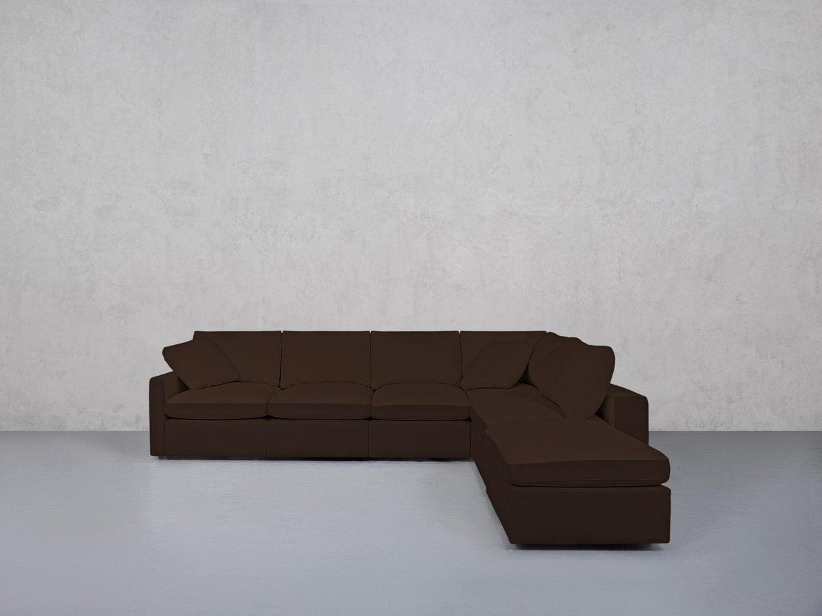 6-Seat Modular Corner Right Lounger Sectional (Thin Arms) - 7th Avenue