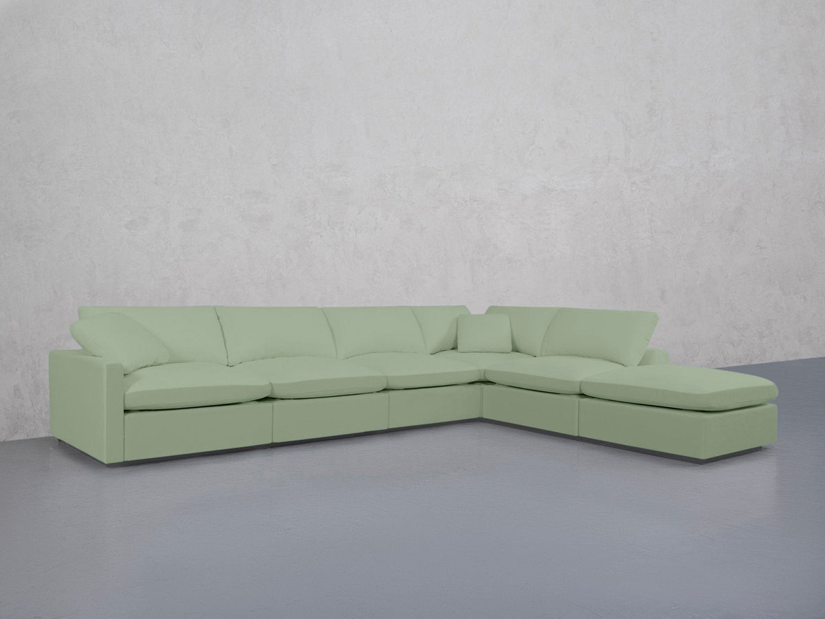 6-Seat Modular Corner Right Lounger Sectional (Thin Arms) - 7th Avenue