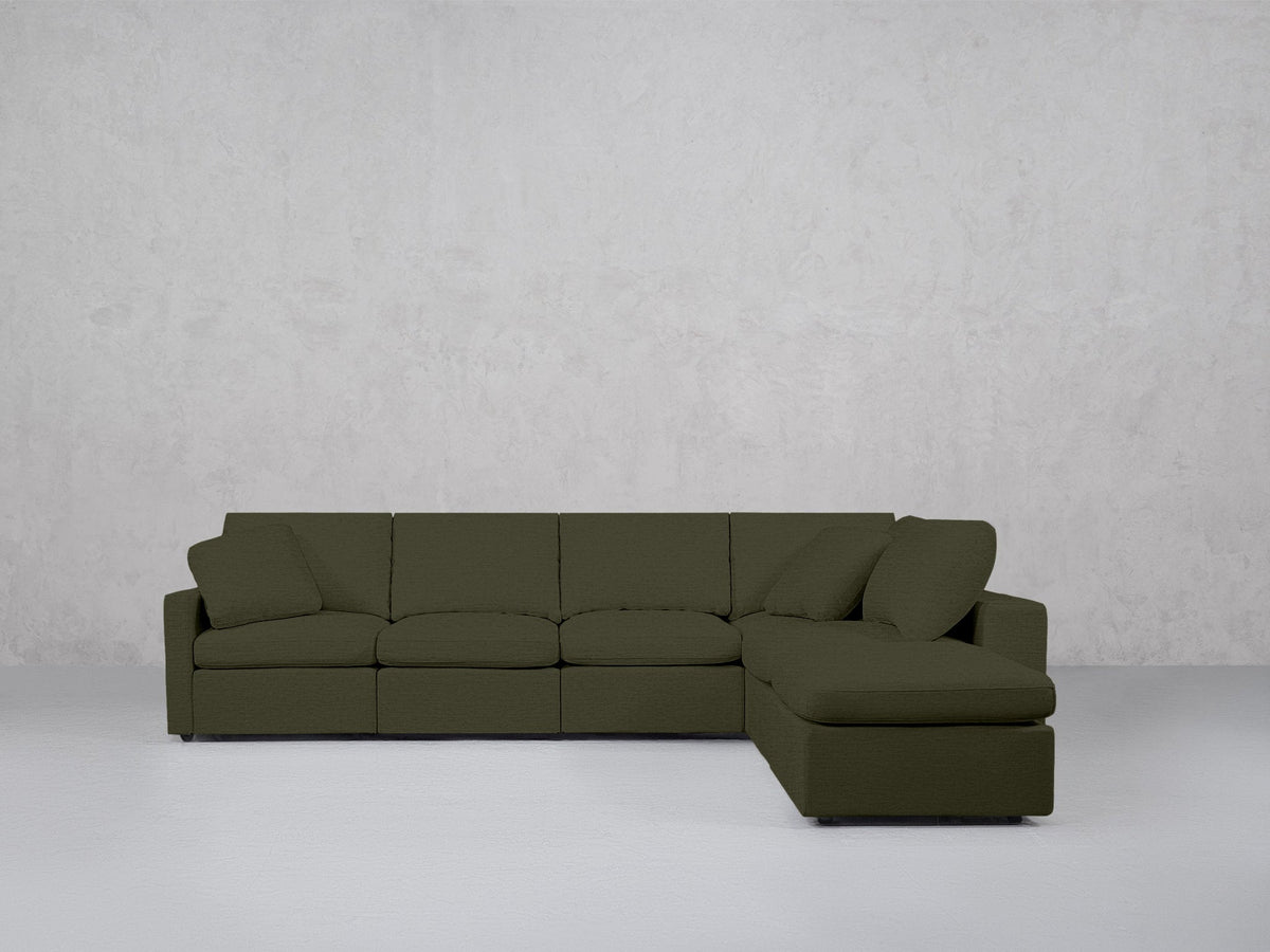 6-Seat Modular Corner Right Lounger Sectional (Thin Arms) - 7th Avenue