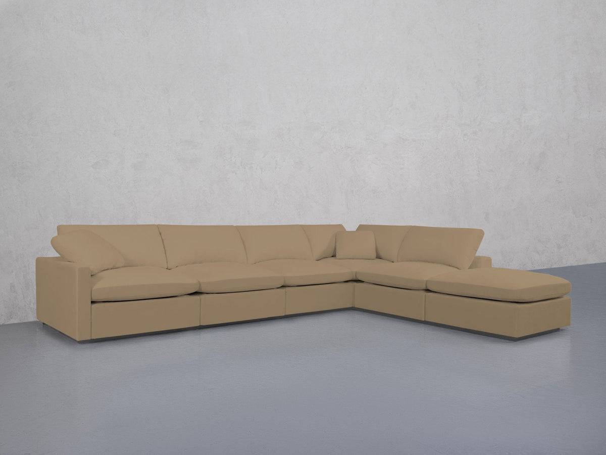 6-Seat Modular Corner Right Lounger Sectional (Thin Arms) - 7th Avenue