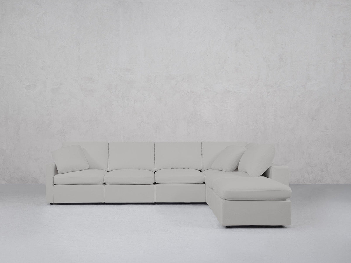 6-Seat Modular Corner Right Lounger Sectional (Thin Arms) - 7th Avenue