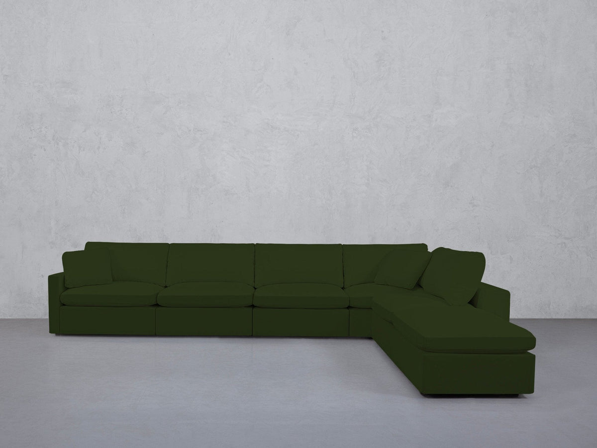 6-Seat Modular Corner Right Lounger Sectional (Thin Arms) - 7th Avenue