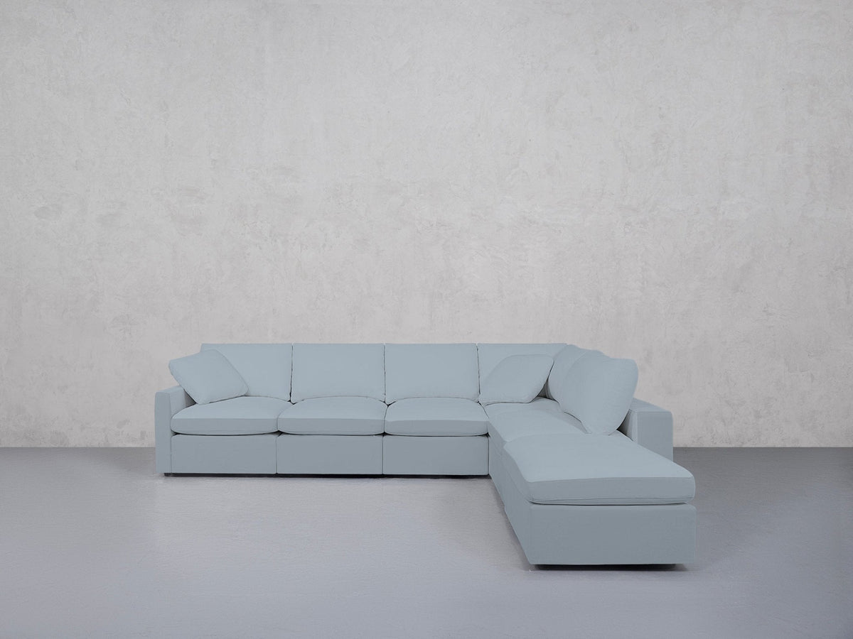 6-Seat Modular Corner Right Lounger Sectional (Thin Arms) - 7th Avenue