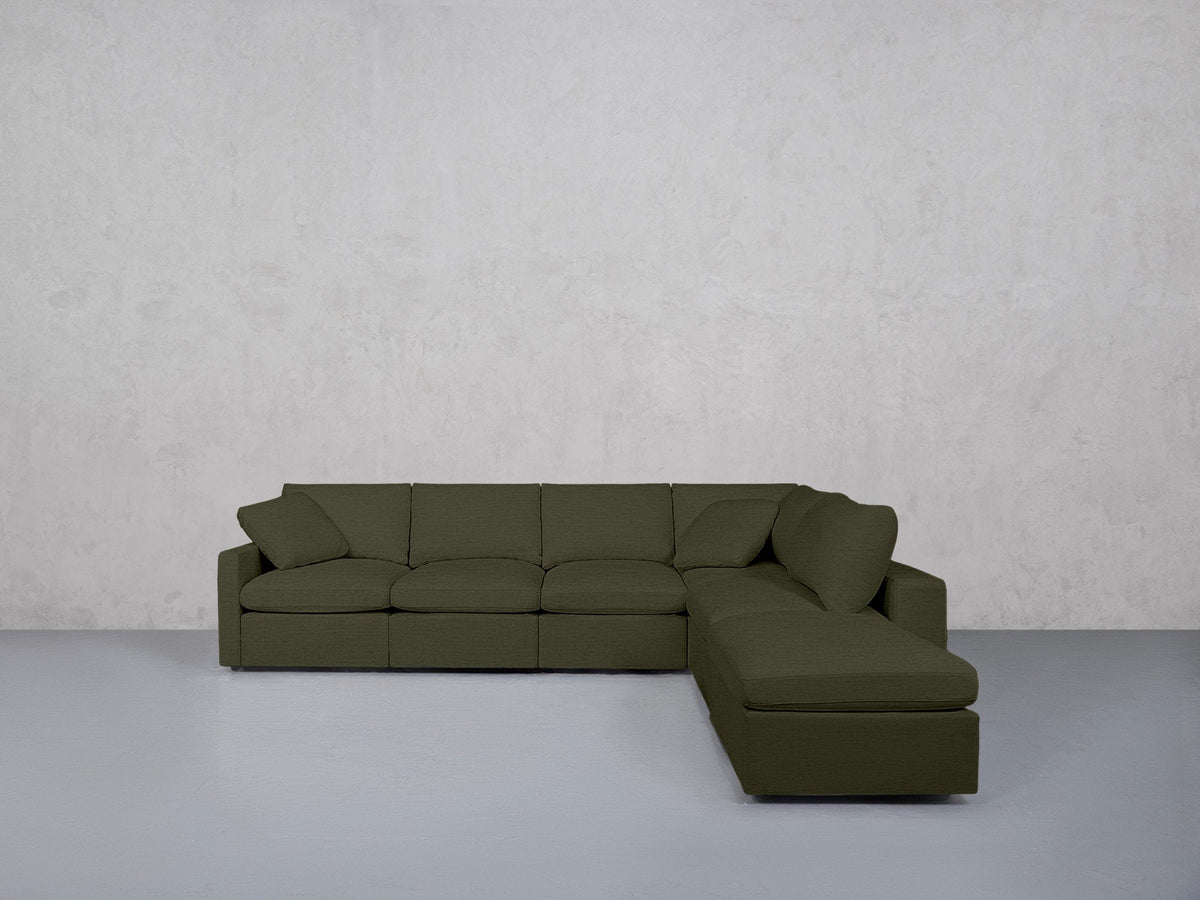 6-Seat Modular Corner Right Lounger Sectional (Thin Arms) - 7th Avenue