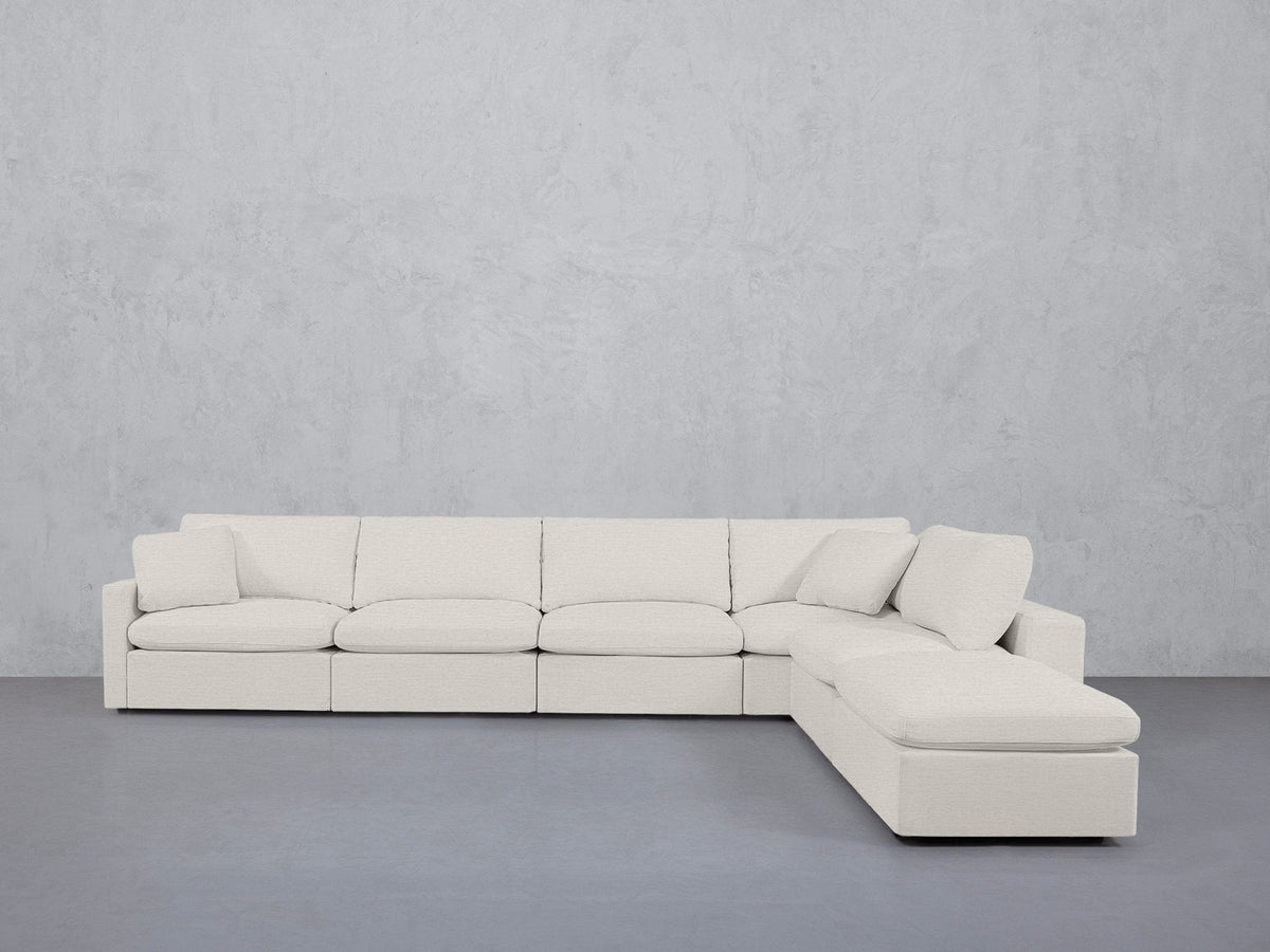 6-Seat Modular Corner Right Lounger Sectional (Thin Arms) - 7th Avenue