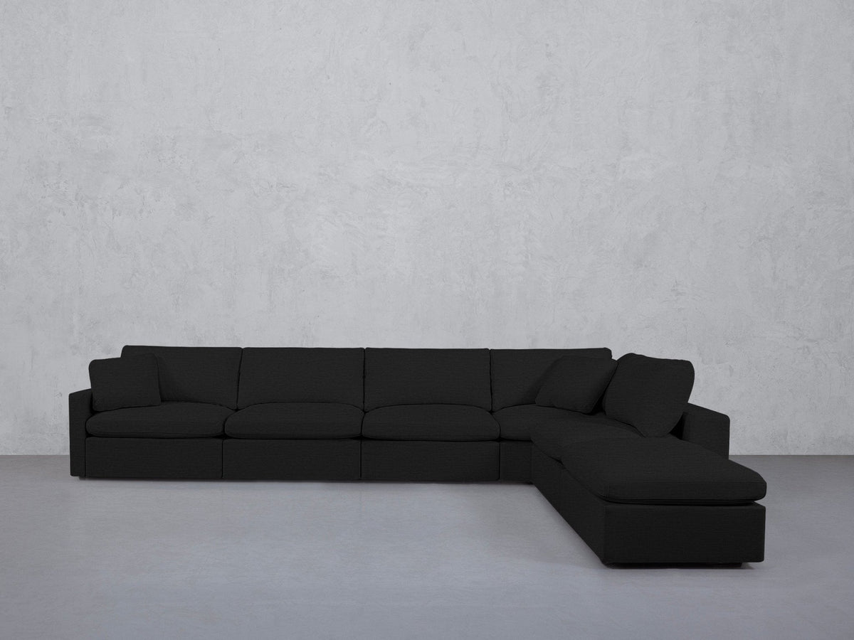 6-Seat Modular Corner Right Lounger Sectional (Thin Arms) - 7th Avenue