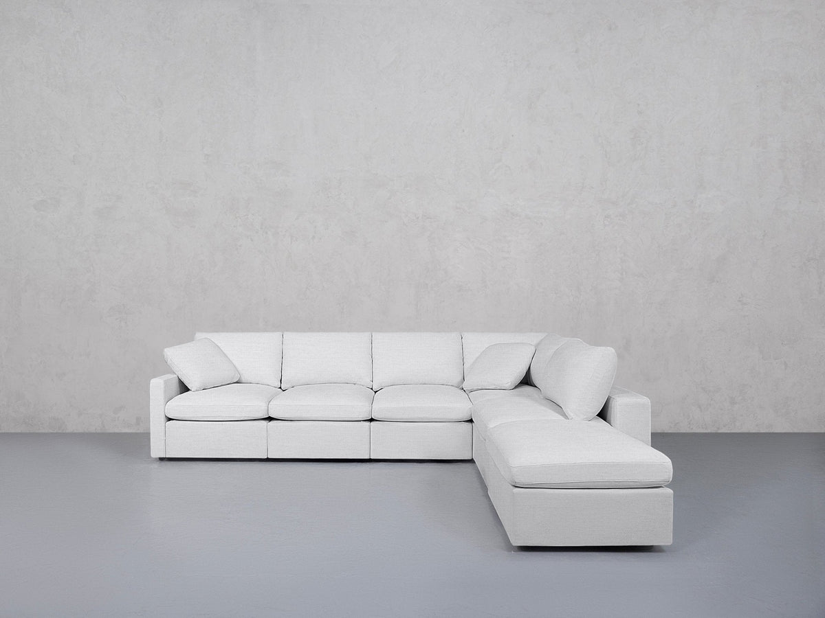 6-Seat Modular Corner Right Lounger Sectional (Thin Arms) - 7th Avenue