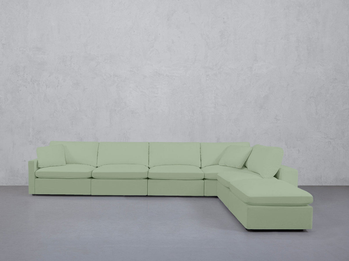 6-Seat Modular Corner Right Lounger Sectional (Thin Arms) - 7th Avenue