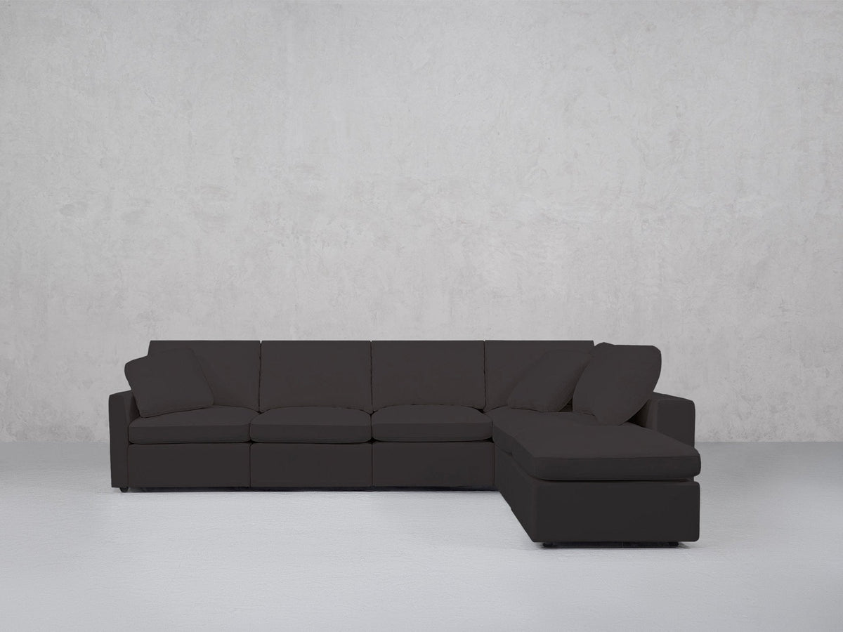 6-Seat Modular Corner Right Lounger Sectional (Thin Arms) - 7th Avenue