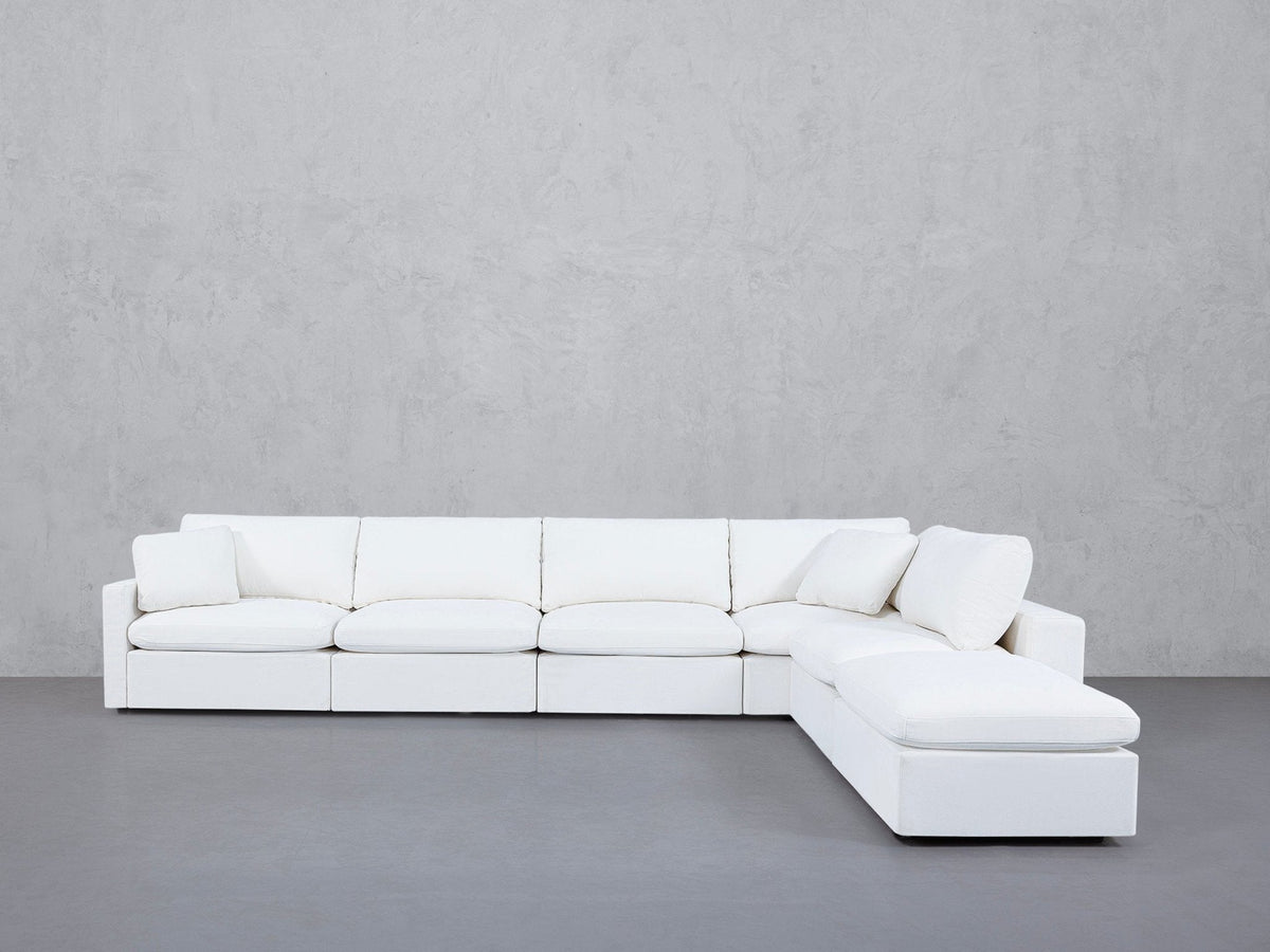 6-Seat Modular Corner Right Lounger Sectional (Thin Arms) - 7th Avenue