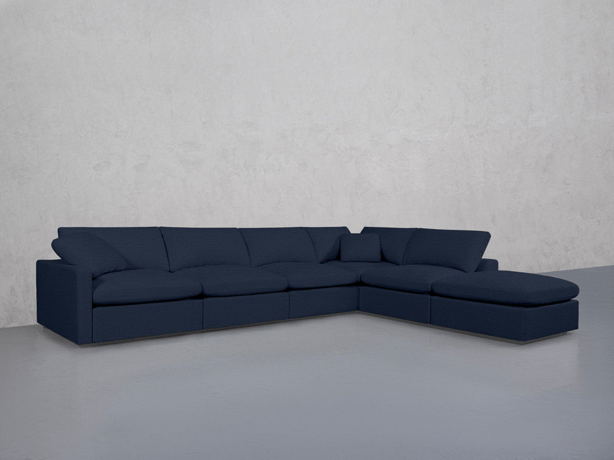 6-Seat Modular Corner Right Lounger Sectional (Thin Arms) - 7th Avenue