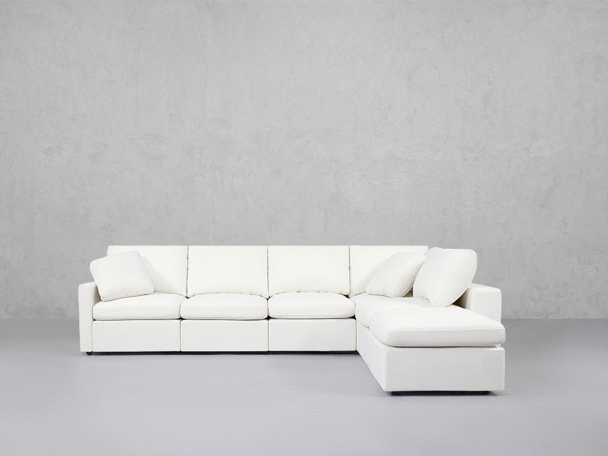 6-Seat Modular Corner Right Lounger Sectional (Thin Arms) - 7th Avenue