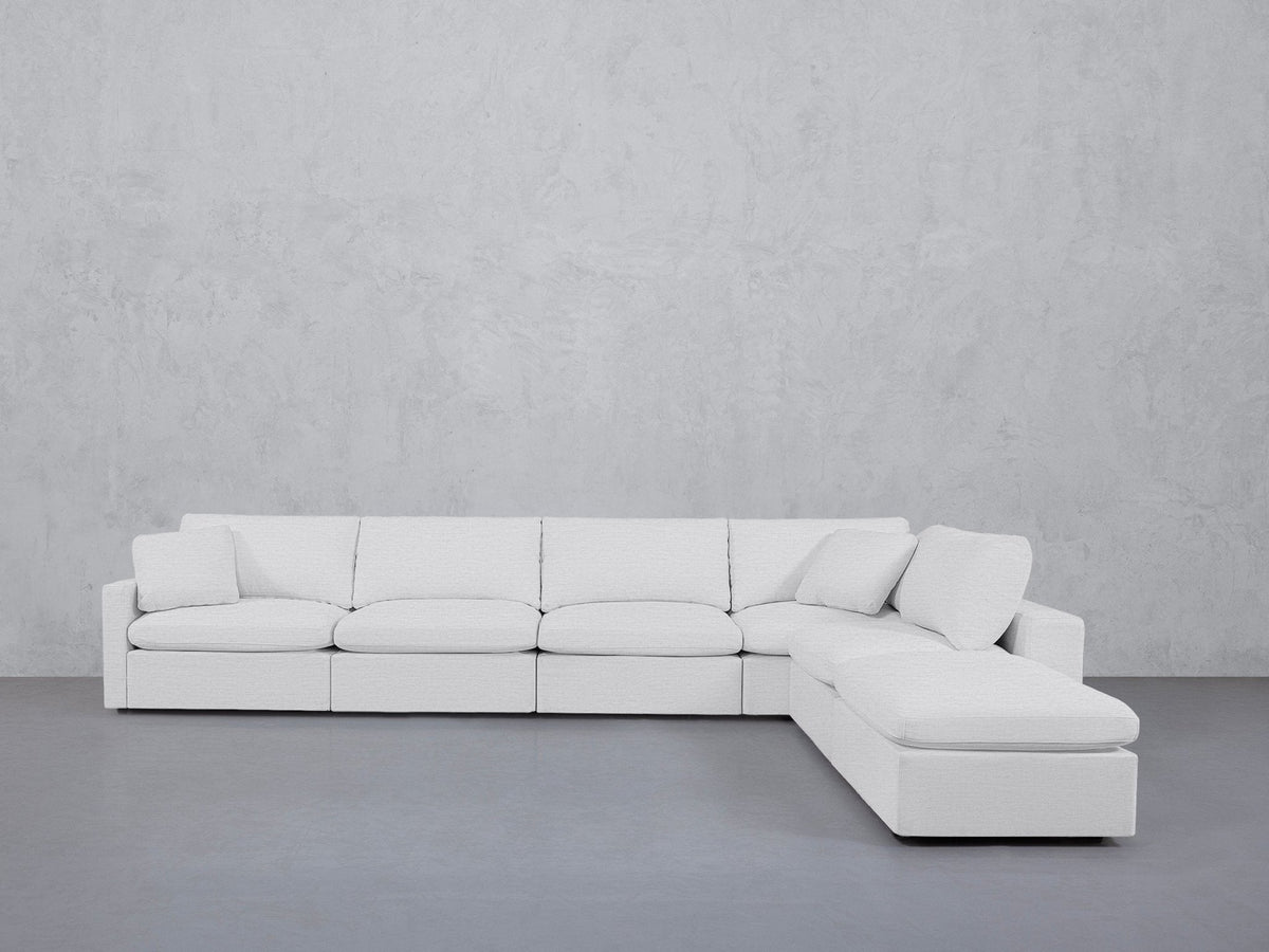 6-Seat Modular Corner Right Lounger Sectional (Thin Arms) - 7th Avenue