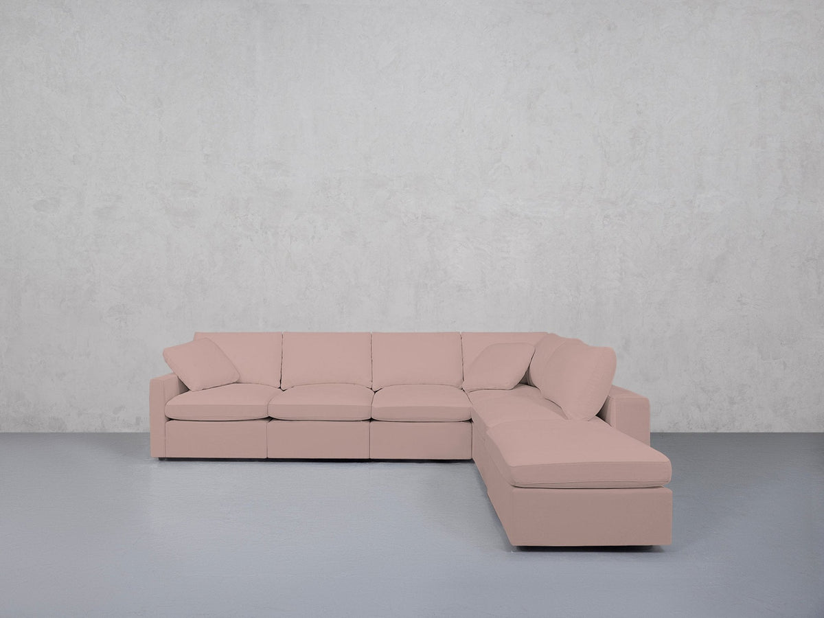 6-Seat Modular Corner Right Lounger Sectional (Thin Arms) - 7th Avenue