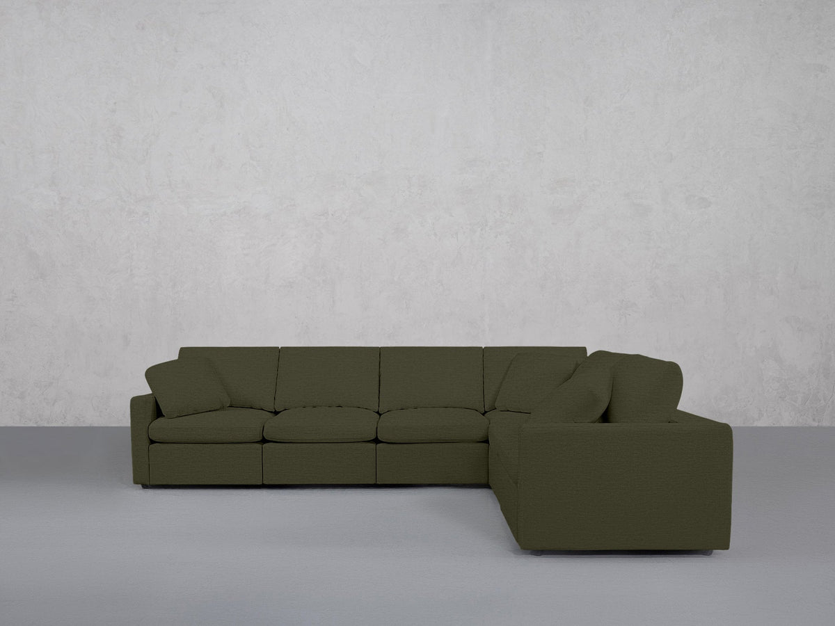 6-Seat Modular Corner Right Sectional (Thin Arms) - 7th Avenue