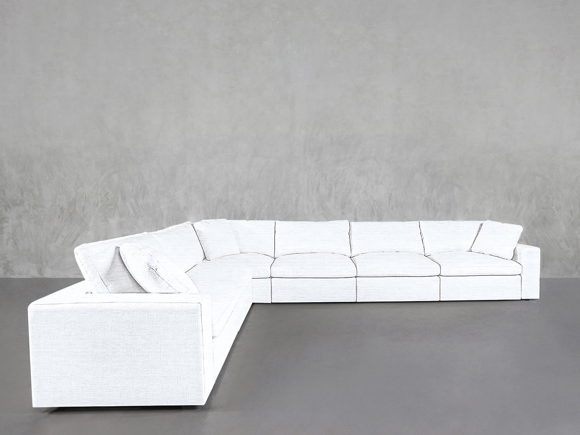 6-Seat Modular Corner Left Sectional Sofa - 2 Piece Living Room