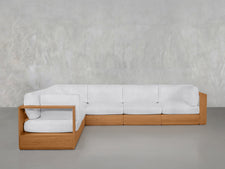 6-Seat Modular Corner Sectional Teak Outdoor - 7th Avenue