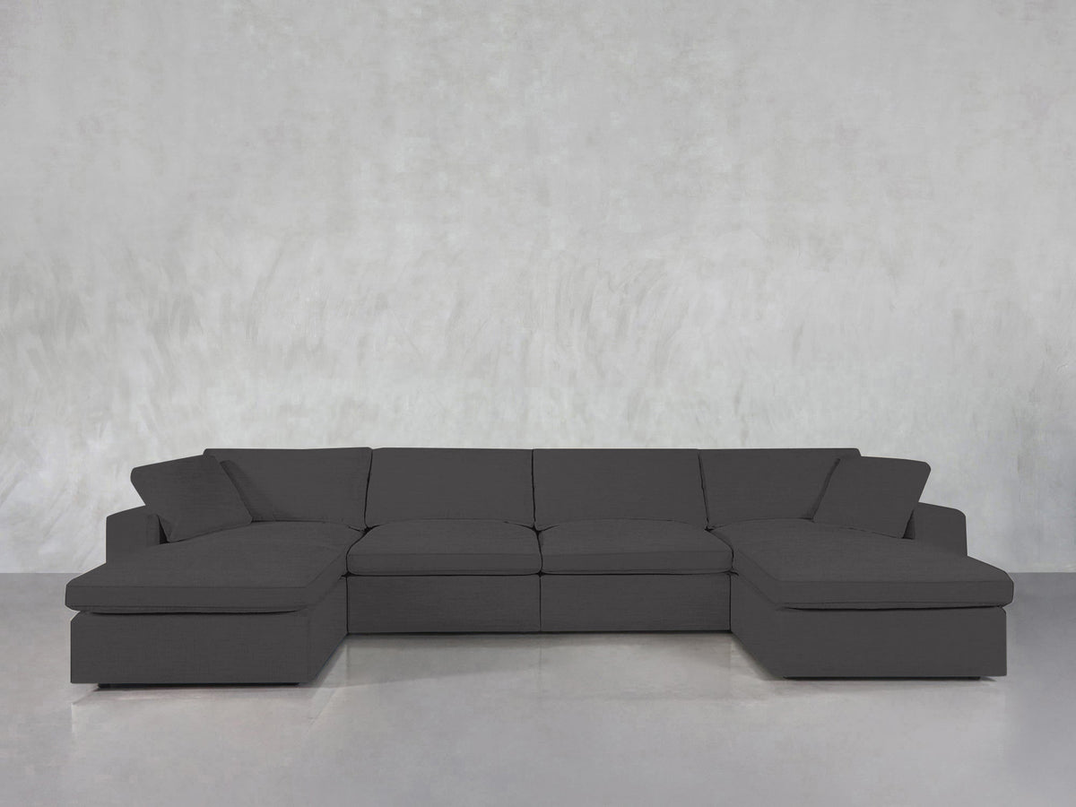 6-Seat Modular Double Chaise Sectional