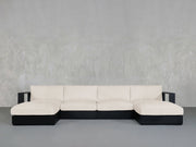 6 - Seat Modular Double Chaise Sectional Aluminum Outdoor - 7th Avenue