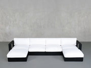 6 - Seat Modular Double Chaise Sectional Aluminum Outdoor - 7th Avenue