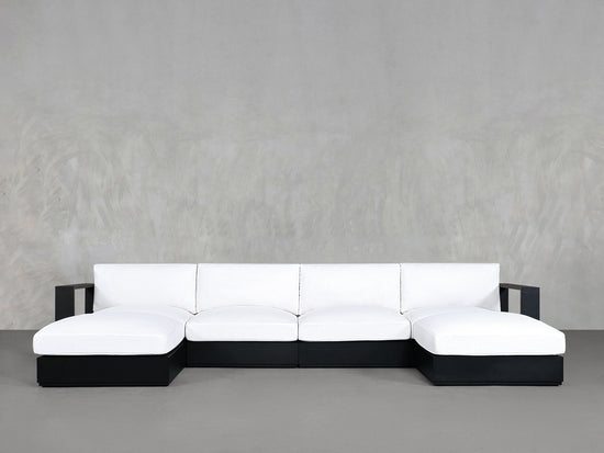 6 - Seat Modular Double Chaise Sectional Aluminum Outdoor - 7th Avenue