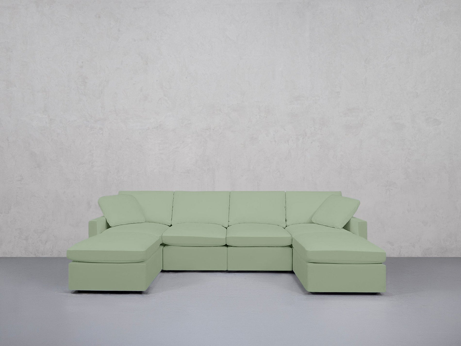 6-Seat Modular Double Chaise Sectional (Thin Arms) - 7th Avenue