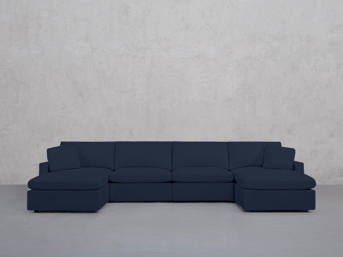 6-Seat Modular Double Chaise Sectional (Thin Arms) - 7th Avenue