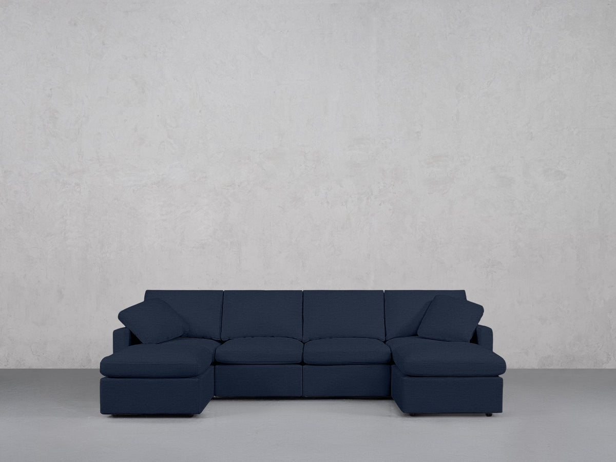 6-Seat Modular Double Chaise Sectional (Thin Arms) - 7th Avenue