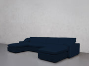 6-Seat Modular Double Chaise Sectional (Thin Arms) - 7th Avenue