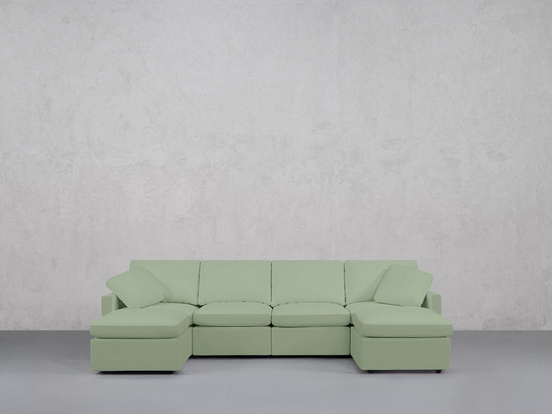 6-Seat Modular Double Chaise Sectional (Thin Arms) - 7th Avenue