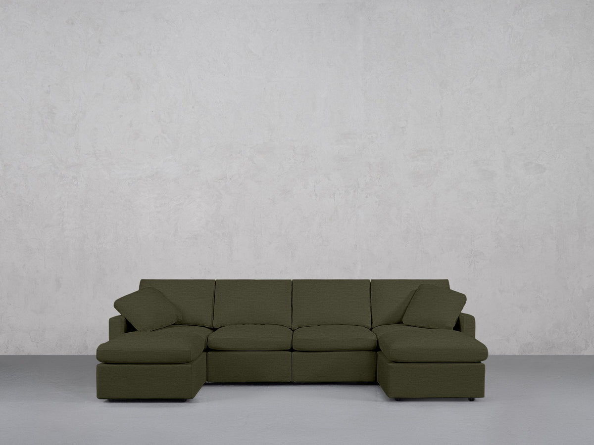 6-Seat Modular Double Chaise Sectional (Thin Arms) - 7th Avenue