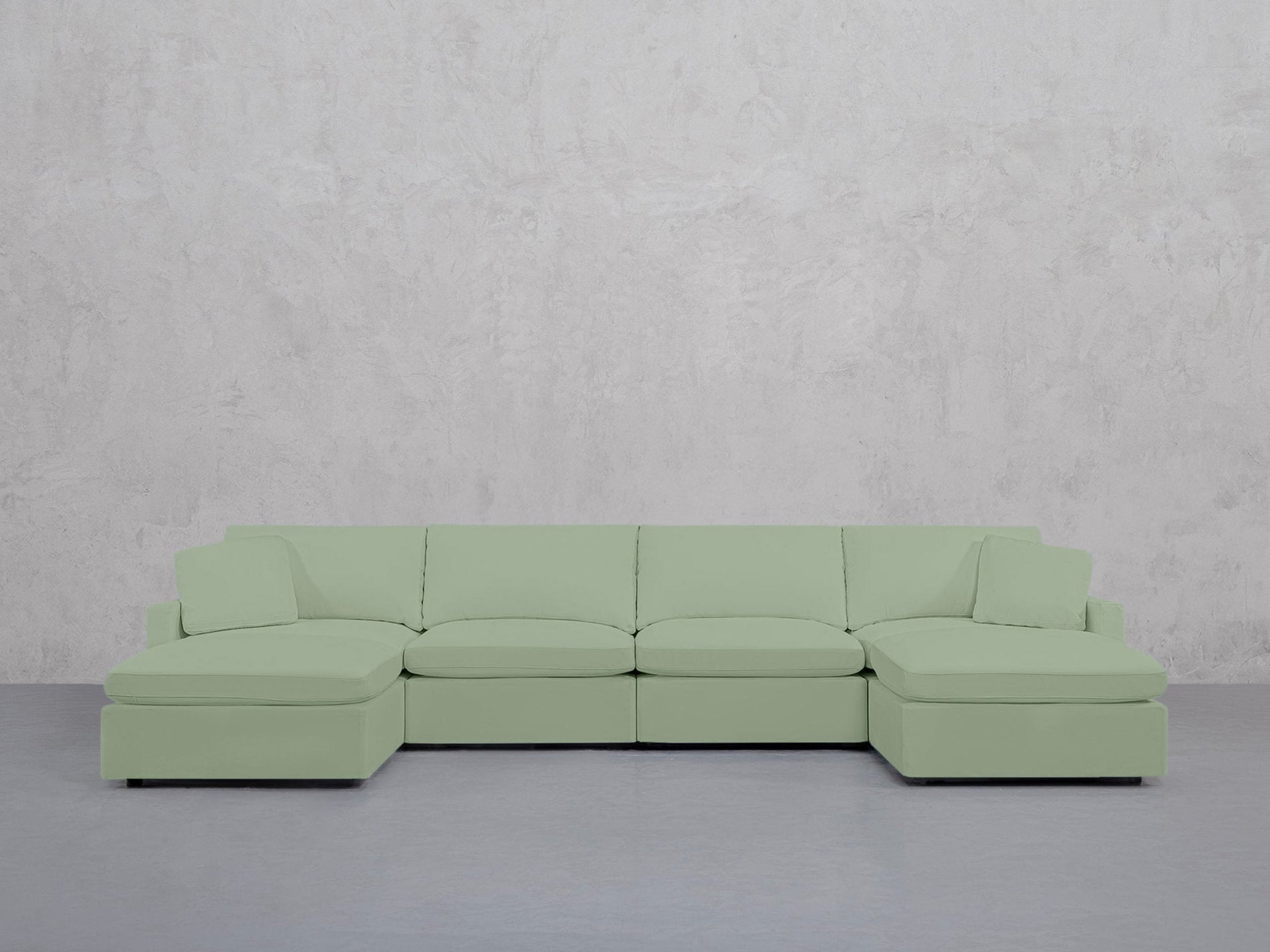6-Seat Modular Double Chaise Sectional (Thin Arms) - 7th Avenue